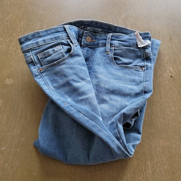 Old Navy Mid Rise Rockstar Light Wash Jeans Size 4 / Waist 27 - Picture 8 of 14